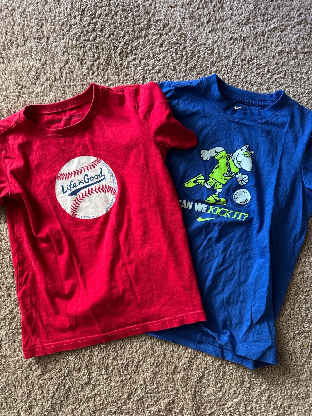 Life Is Good Red Baseball Graphic Short Sleeve Tee